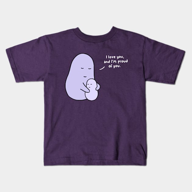 Hug - I Love You (Grape) Kids T-Shirt by ImperfectLife